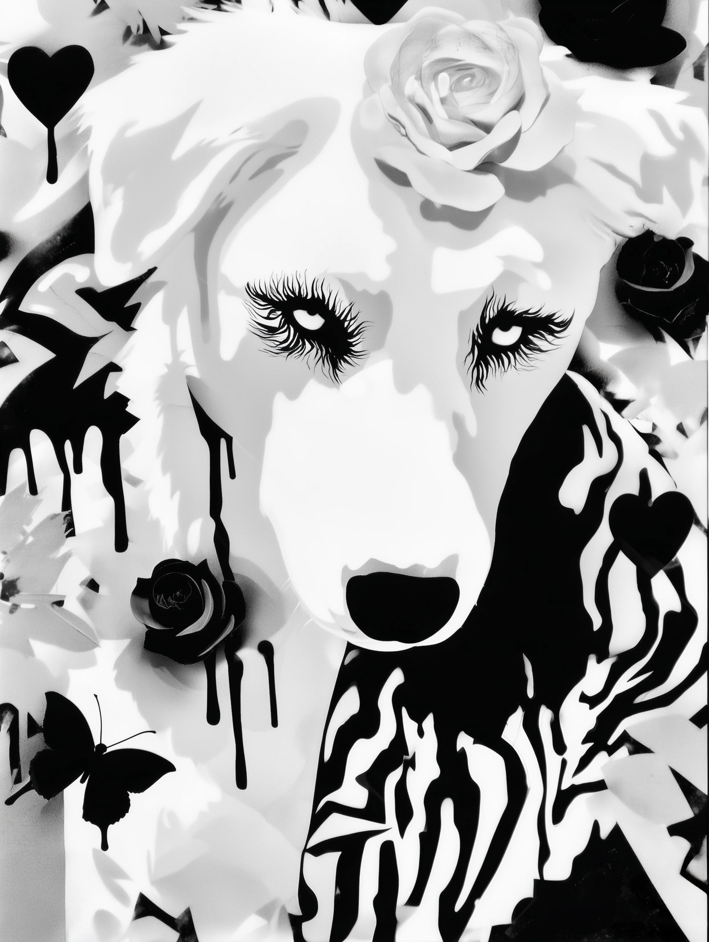 Free printable dog coloring page for adults featuring gothic dog coloring page